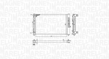 Радіатор охолодження двигуна magneti Marelli 350213191700 на Шкода Суперб 1