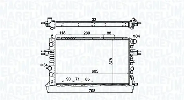 Радиатор охлаждения двигателя magneti marelli 350213192300
