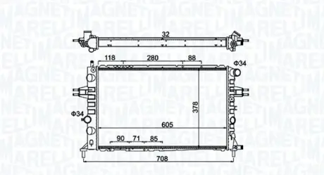 Радиатор охлаждения двигателя magneti marelli 350213192300