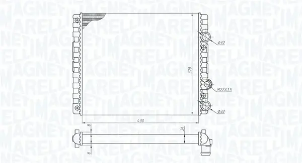 Радіатор охолодження двигуна Magneti Marelli 350213192900 (фото 1)