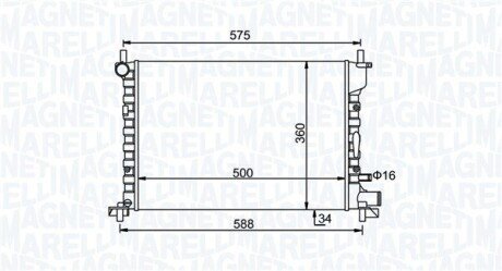 Радіатор охолодження двигуна magneti Marelli 350213193300 на Форд Puma