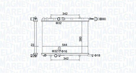 Радіатор охолодження двигуна magneti Marelli 350213193400 на Ситроен Ксара