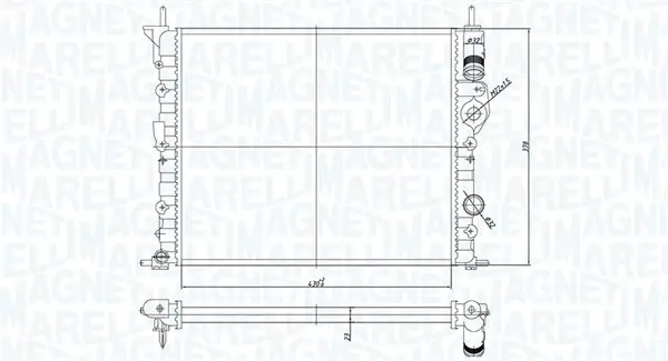 Радиатор охлаждения двигателя magneti marelli 350213194700