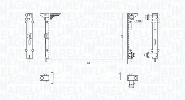 Радиатор охлаждения двигателя magneti marelli 350213194900