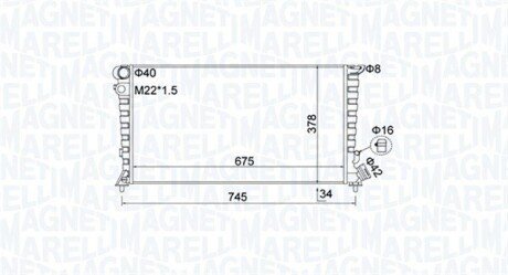 Радиатор охлаждения двигателя magneti Marelli 350213195100