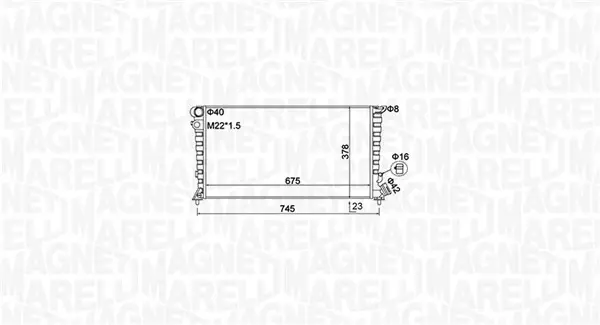 Радіатор охолодження двигуна Magneti Marelli 350213195100 (фото 1)