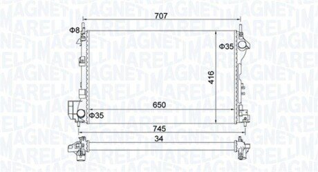 Радиатор охлаждения двигателя magneti Marelli 350213195700
