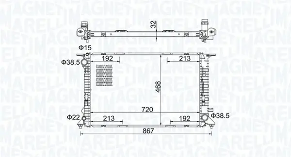 Радіатор охолодження двигуна Magneti Marelli 350213195800 (фото 1)