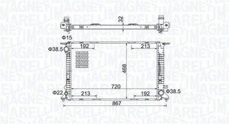 Радиатор охлаждения двигателя magneti Marelli 350213195800 на Ауди А6