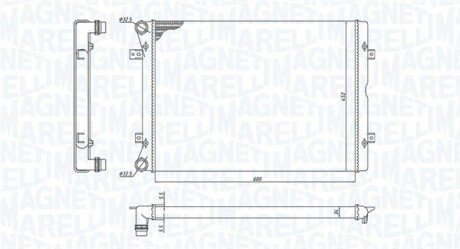 Радіатор охолодження двигуна magneti Marelli 350213196100 на Сеат Альхамбра