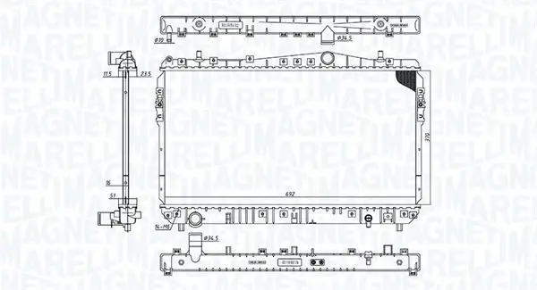 Радіатор охолодження двигуна Magneti Marelli 350213197600 (фото 1)