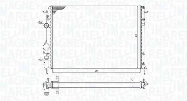 Радиатор охлаждения двигателя magneti marelli 350213198500