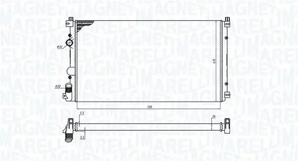 Радиатор охлаждения двигателя magneti marelli 350213198800