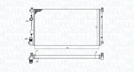 Радиатор охлаждения двигателя magneti marelli 350213198800