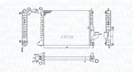 Радіатор охолодження двигуна Magneti Marelli 350213200200