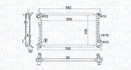 Радиатор охлаждения двигателя magneti Marelli 350213201200