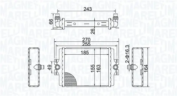 Радиатор охлаждения двигателя magneti marelli 350213202500