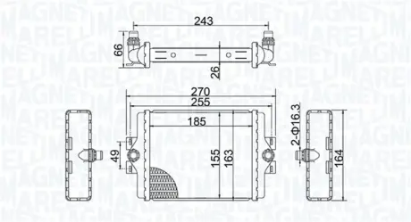 Радиатор охлаждения двигателя magneti marelli 350213202500
