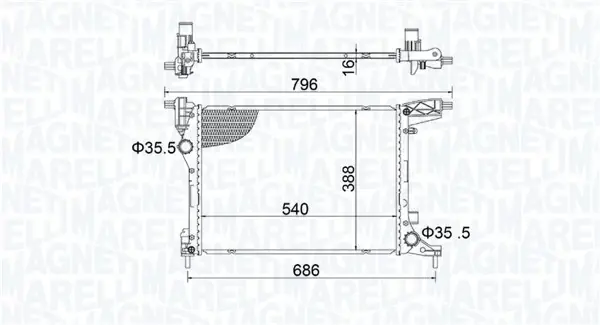 Радиатор охлаждения двигателя magneti marelli 350213203700