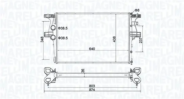 Радиатор охлаждения двигателя magneti marelli 350213204600