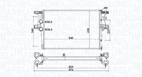 Радиатор охлаждения двигателя magneti marelli 350213204600