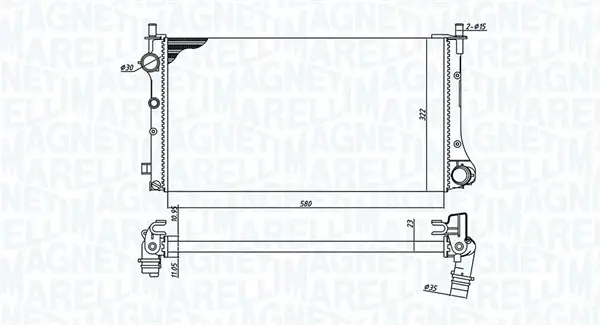 Радіатор охолодження двигуна Magneti Marelli 350213382000 (фото 1)