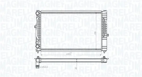 Радиатор охлаждения двигателя magneti marelli 350213712000