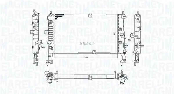 Радіатор охолодження двигуна Magneti Marelli 350213972000 (фото 1)