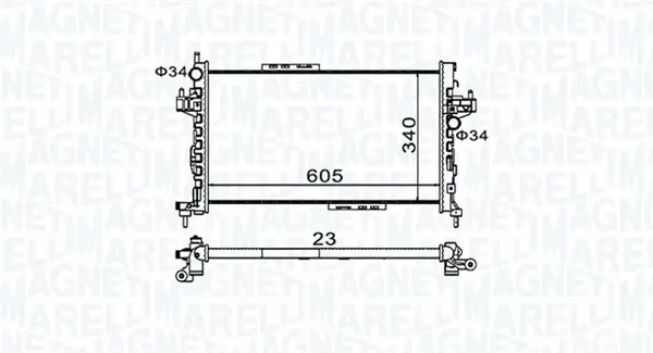 Радиатор охлаждения двигателя magneti marelli 350213977000