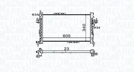 Радиатор охлаждения двигателя magneti marelli 350213977000