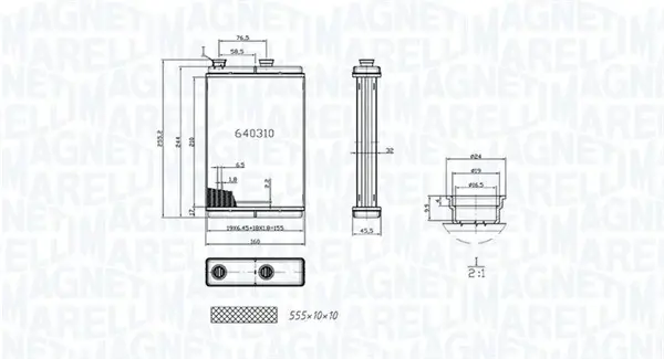 Радиатор охлаждения двигателя magneti marelli 350218065000