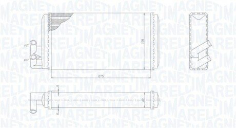 Радиатор печки (отопителя) magneti Marelli 350218403000 на Ауди А6 с4