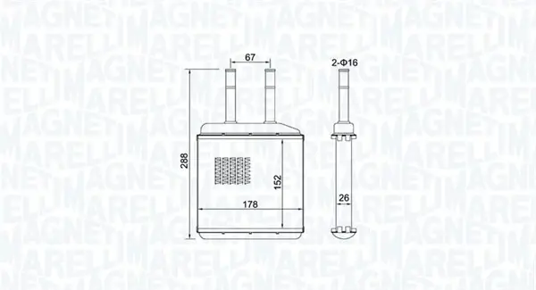 Радиатор печки Magneti Marelli 350218420000 (фото 1)