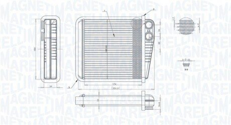 Радиатор печки magneti Marelli 350218423000