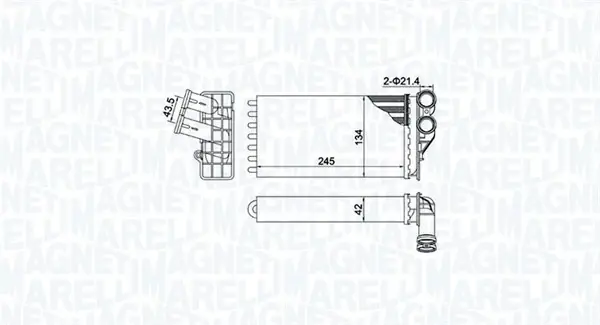 Радиатор печки magneti marelli 350218430000