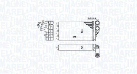 Радіатор пічки (опалювача) magneti Marelli 350218430000