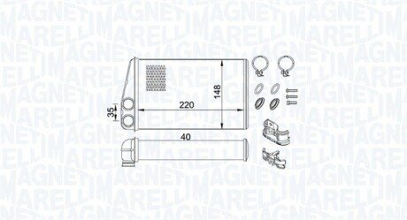 Радиатор печки (отопителя) magneti Marelli 350218438000