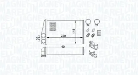 Радиатор печки Magneti Marelli 350218438000