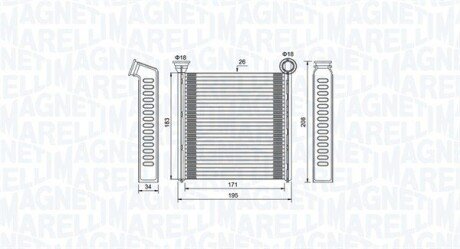 Радиатор печки magneti Marelli 350218448000