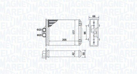 Радиатор печки magneti Marelli 350218482000