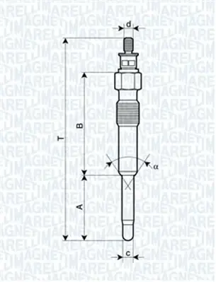 Свеча накала Fiat Punto/Scudo 1.9ds magneti marelli 062900007304