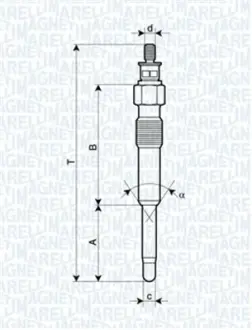 Свеча накала Fiat Punto/Scudo 1.9ds magneti marelli 062900007304