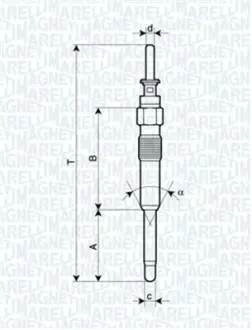 UC26A Свеча накала magneti marelli 062900023304