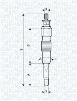 Свеча накала magneti Marelli 062900040304