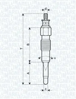 UC37A Свеча накала magneti marelli 062900040304