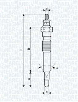 UC62A Свеча накала magneti marelli 062900092304