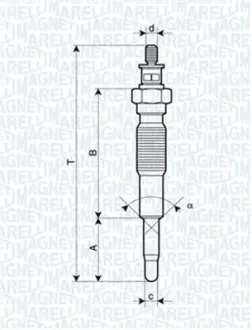 UC64A Свеча накала magneti marelli 062900094304