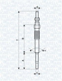 UY12A Свеча накала magneti Marelli 062900080304