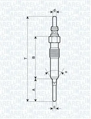 UY16A Свеча накала magneti marelli 062900087304