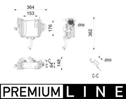 Радіатор інтеркулера mahle knecht CI737000P